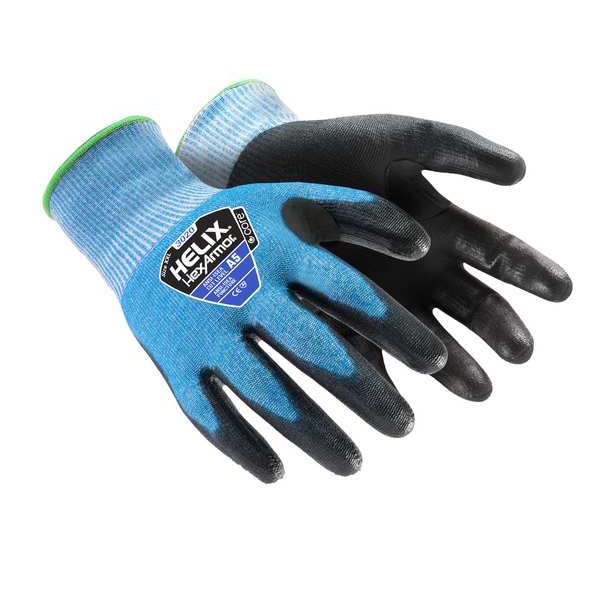 Guantes de seguridad Hexarmor, Nivel de corte A5, 15 ga, Negro, Azul, M - 3020-M (8)