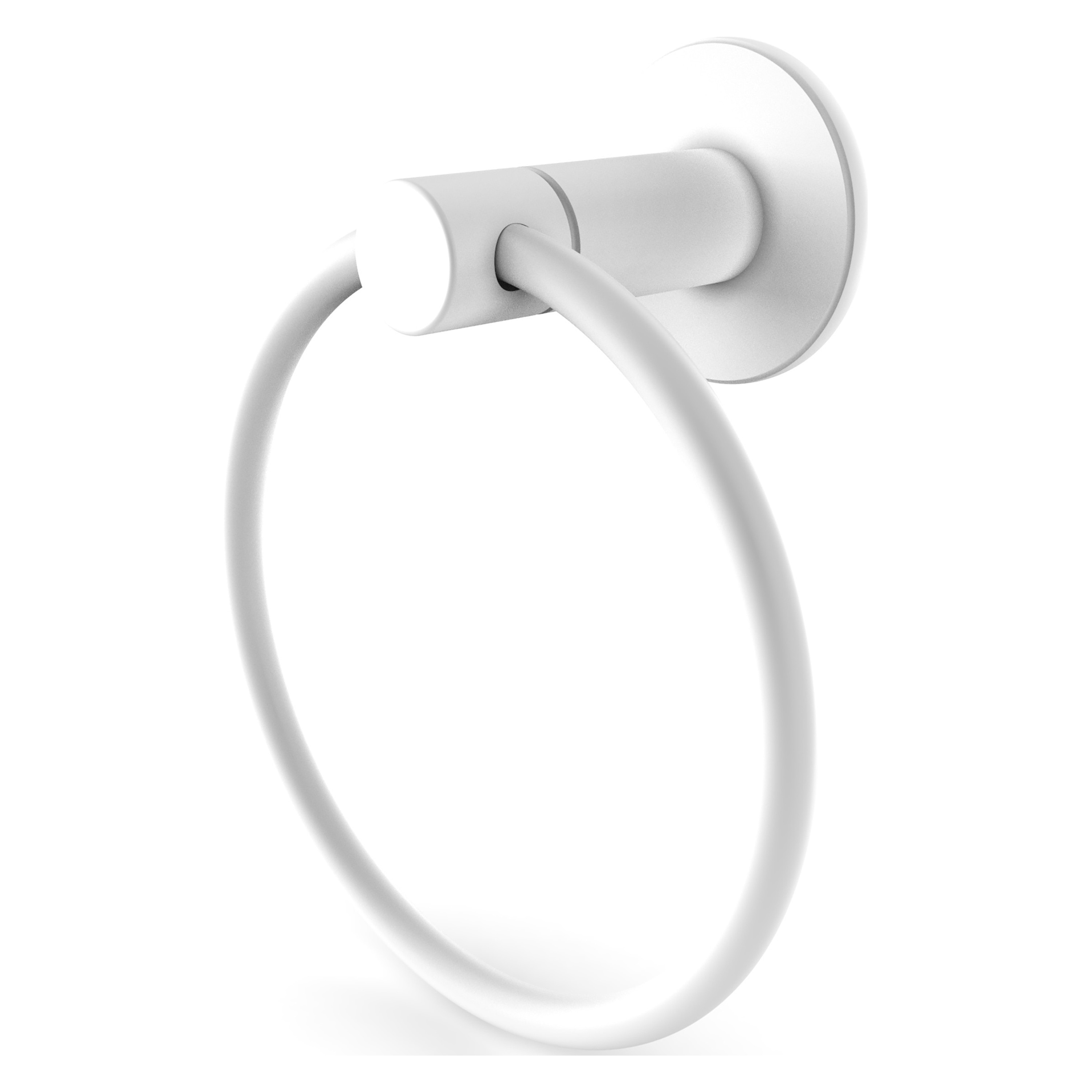 Argolla de toalla individual montada en la pared en acabado blanco mate de Fresno