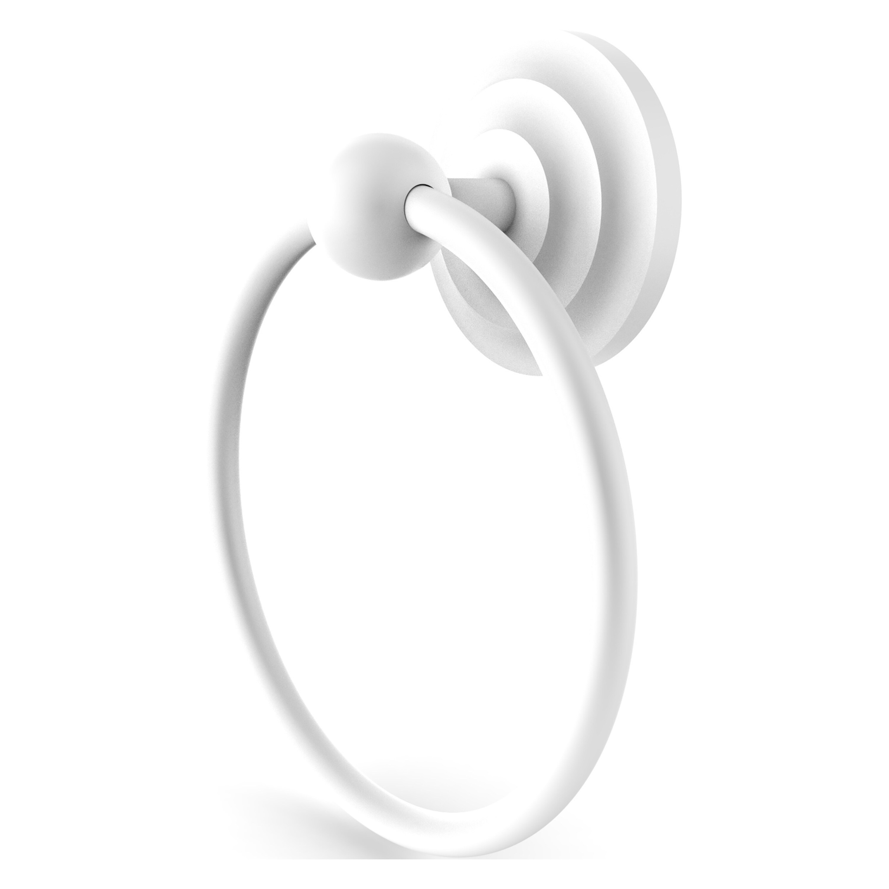 Argolla de Toalla Individual Montada en Pared en Blanco Mate de la línea Prestige Que New de Allied Brass