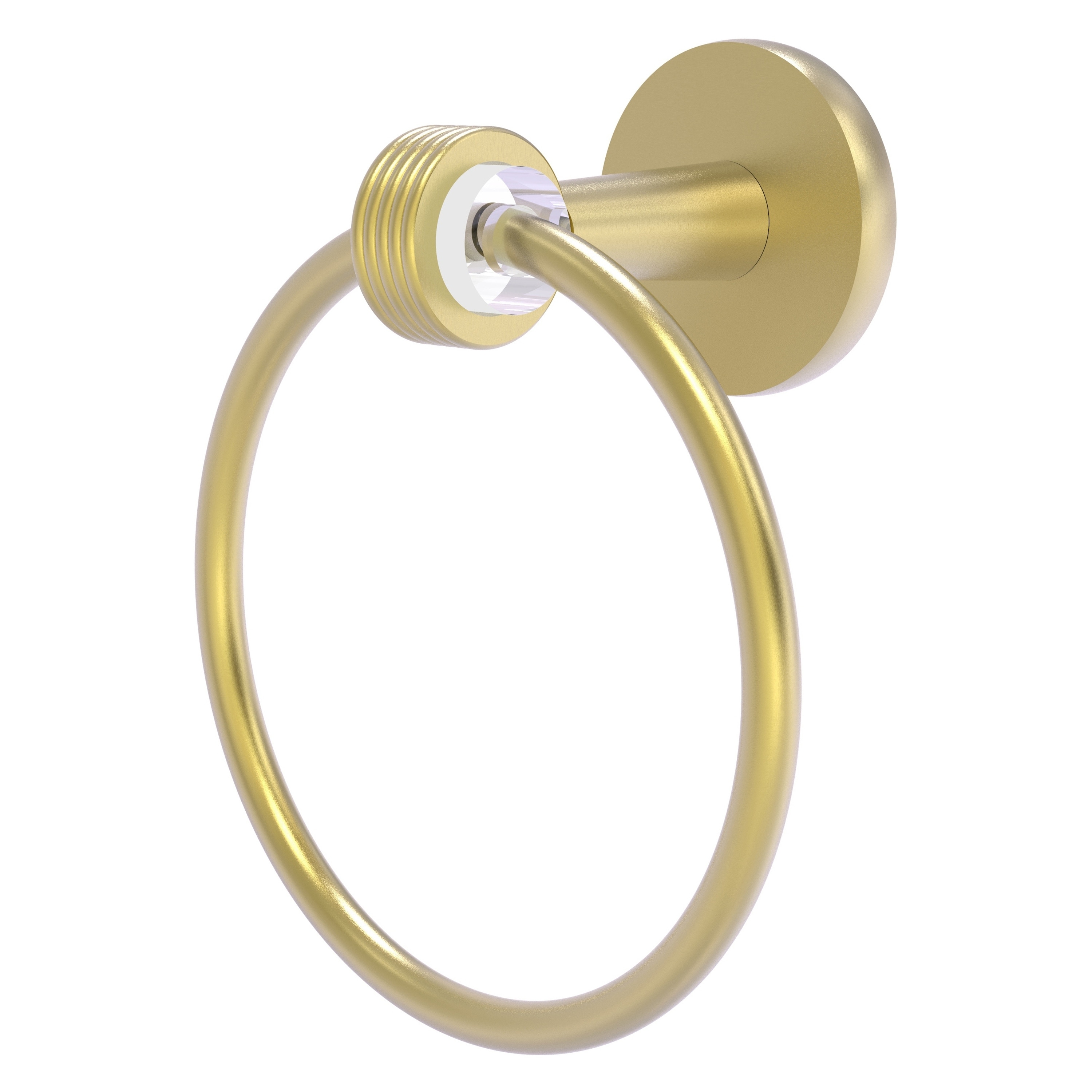 Aro de toalla individual montado en pared en latón satinado "Clearview" de Allied Brass