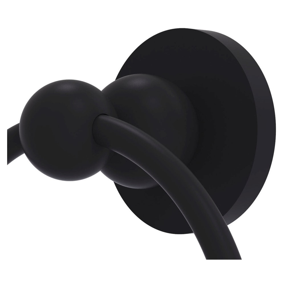 Argolla de toalla individual de montaje en pared en negro mate Bolero de latón aliado BL-16-BKM