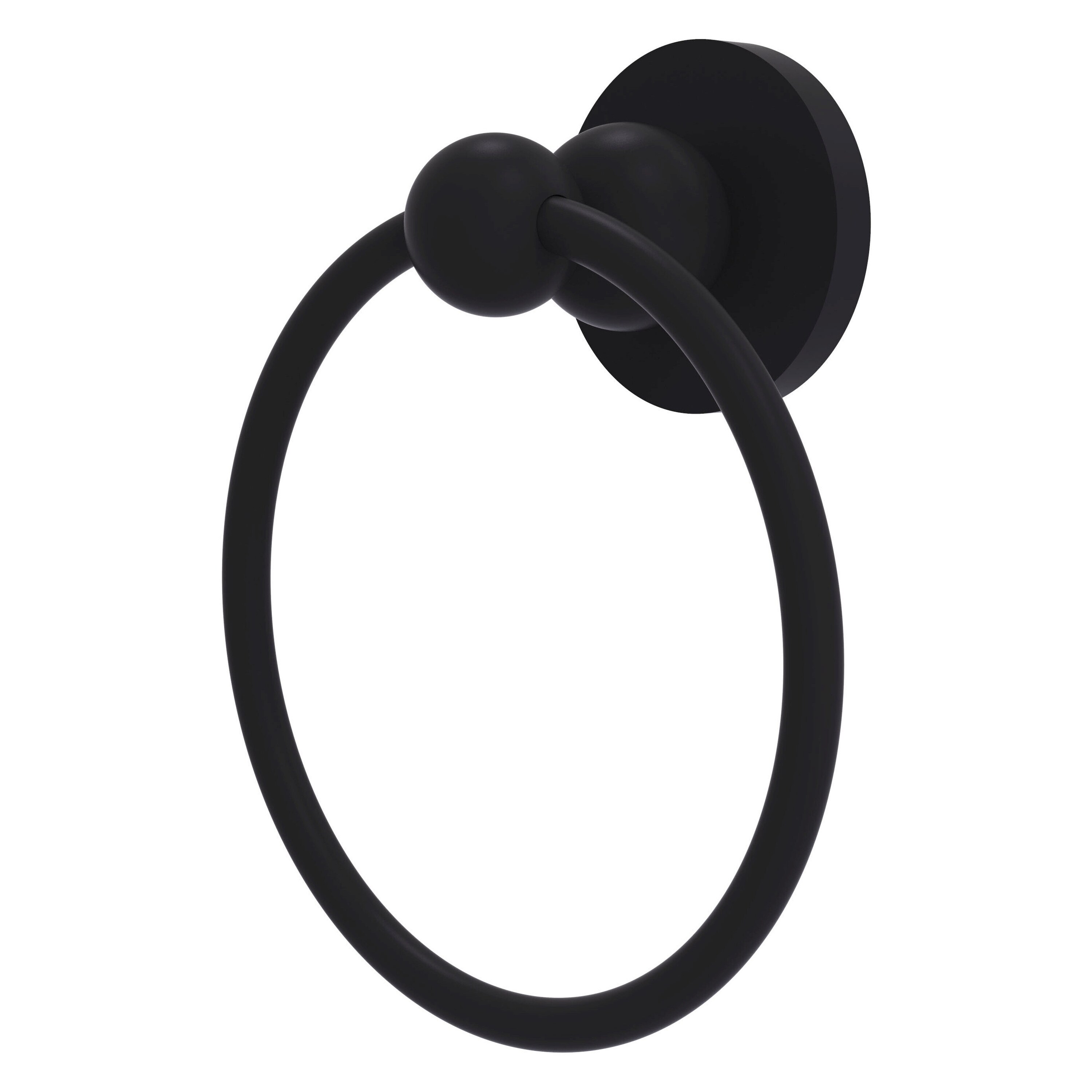 Argolla de toalla individual de montaje en pared en negro mate Bolero de latón aliado BL-16-BKM
