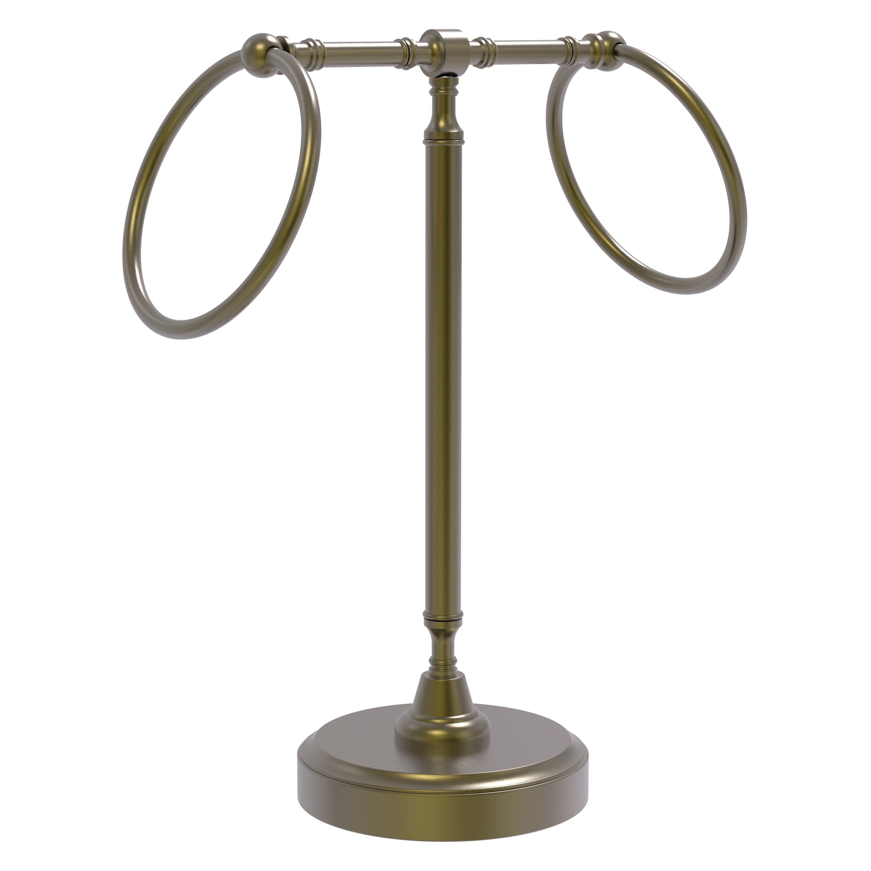Argolla doble para toallas de pie retro con acabado de latón antiguo de Allied Brass Retro Dot