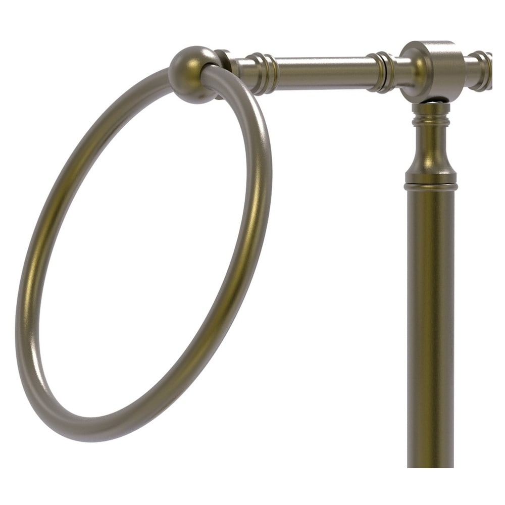 Argolla doble para toallas de pie retro con acabado de latón antiguo de Allied Brass Retro Dot