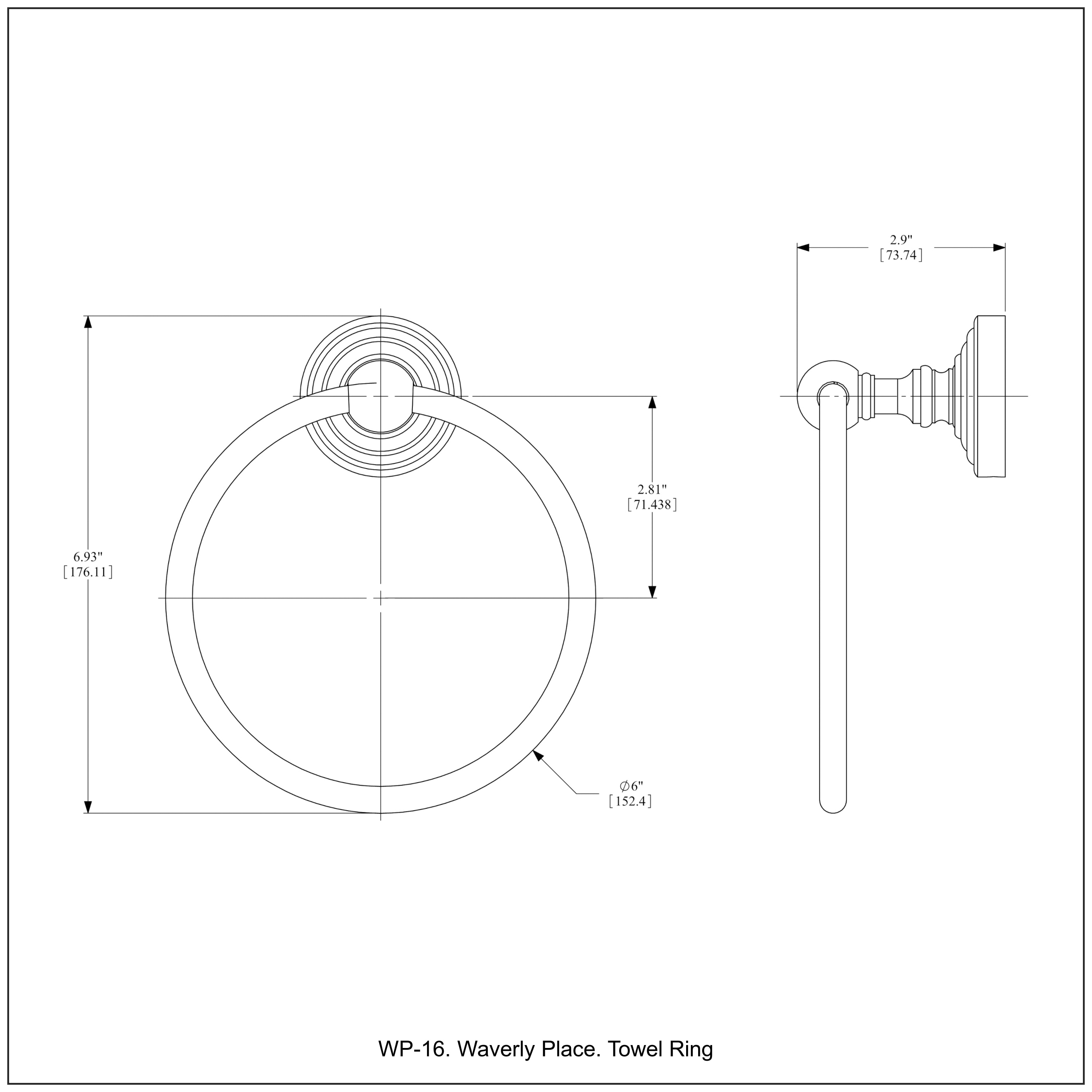 Anillo para toalla de pared en cromo pulido Waverly Place de Allied Brass
