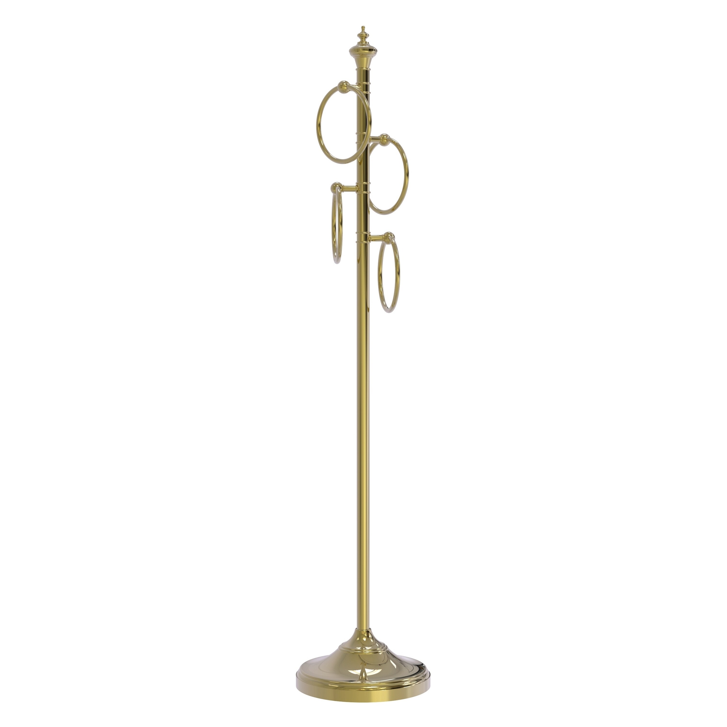 Argolla de toalla individual de latón sin barnizar para piso en posición independiente de Allied Brass TS-D1-UNL