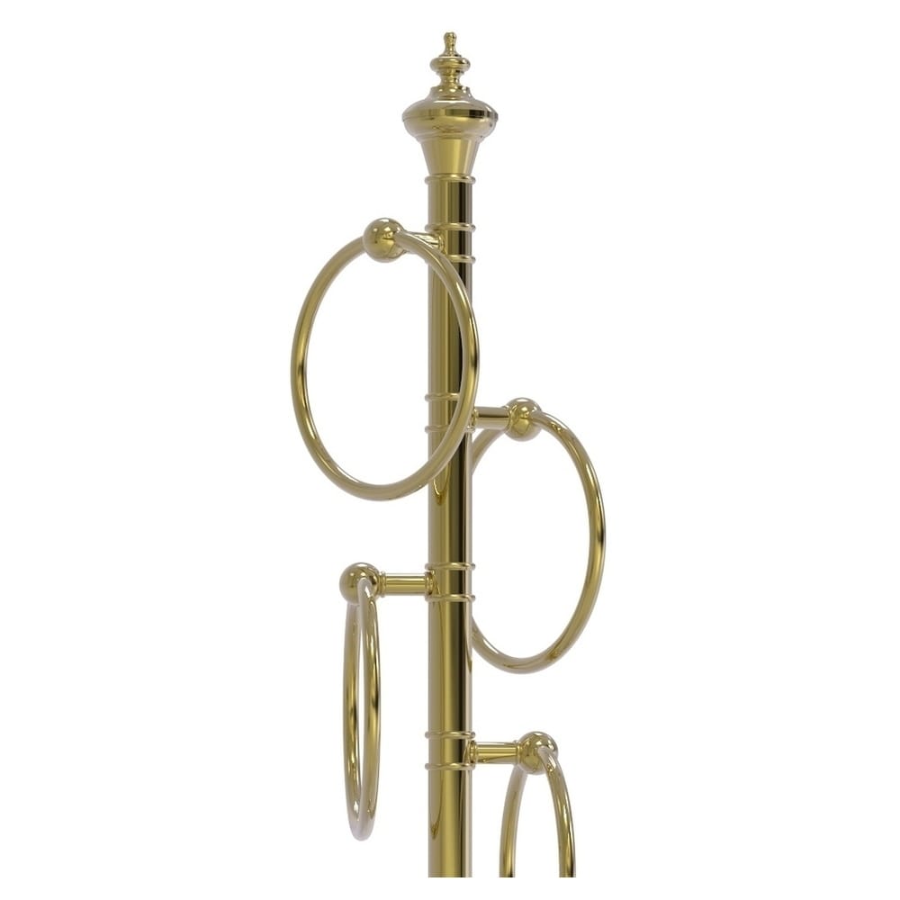 Argolla de toalla individual de latón sin barnizar para piso en posición independiente de Allied Brass TS-D1-UNL