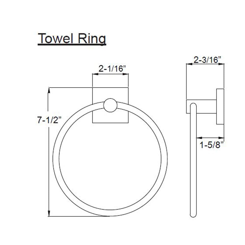 Anillo de Toalla Individual para Montaje en Pared de Latón Satinado Serie 1100 de Delaney Hardware
