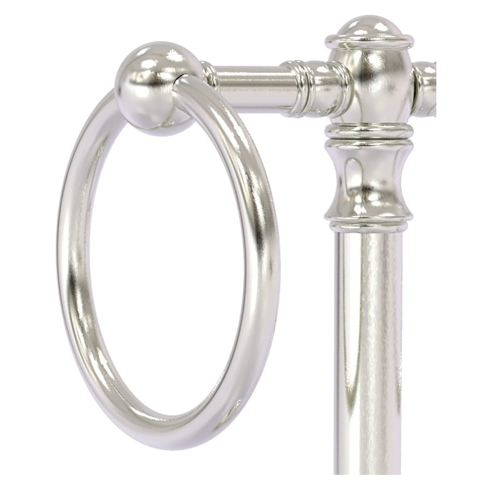Argolla doble para toallas de pie en acabado satinado de níquel para la encimera - Allied Brass CarolinaCL-53-SN