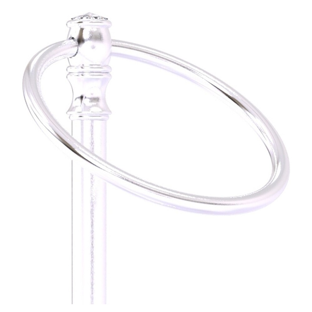 Argolla para toalla única de pie de latón cristal de Carolina en cromo satinado CC-54-SCH