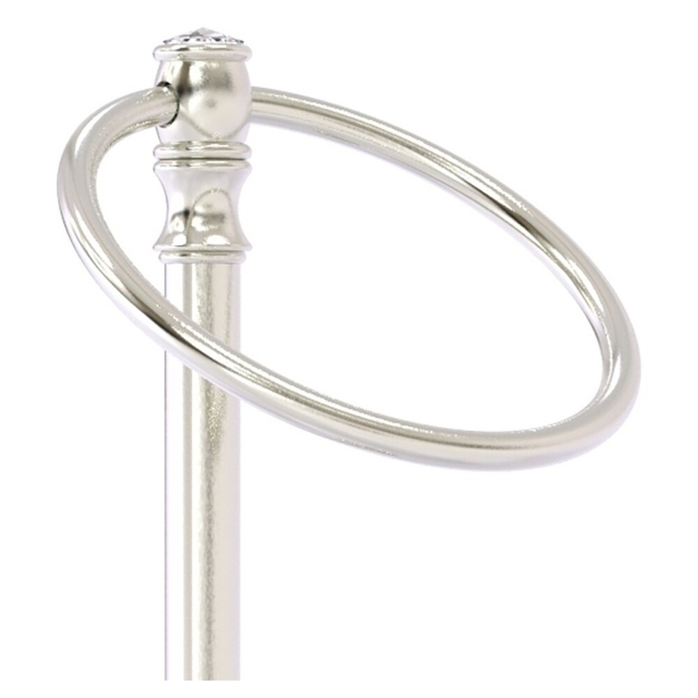 Argollas de Toalla de Baño Individual con Base para Mostrador en Níquel Satinado Cristal Carolina Allied Brass CC-54-SN