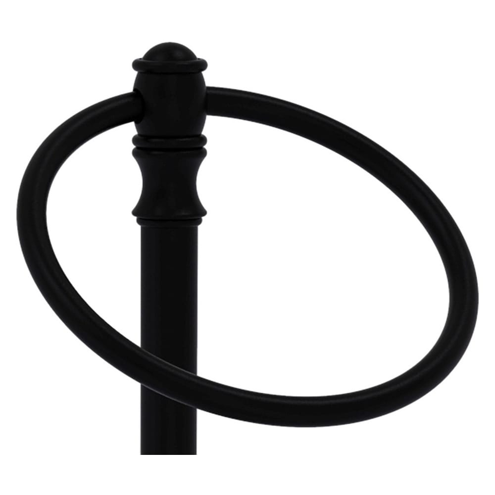 Aro de toalla sencillo para encimera de color negro mate de la línea Carolina de Allied Brass