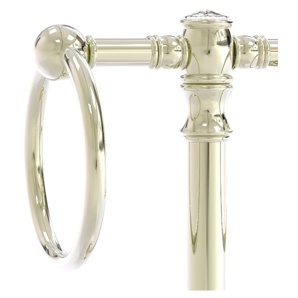 Anillo Doble de Toalla de Pie con Base de Cristal Carolina en Níquel Pulido de Allied Brass CC-53-PNI