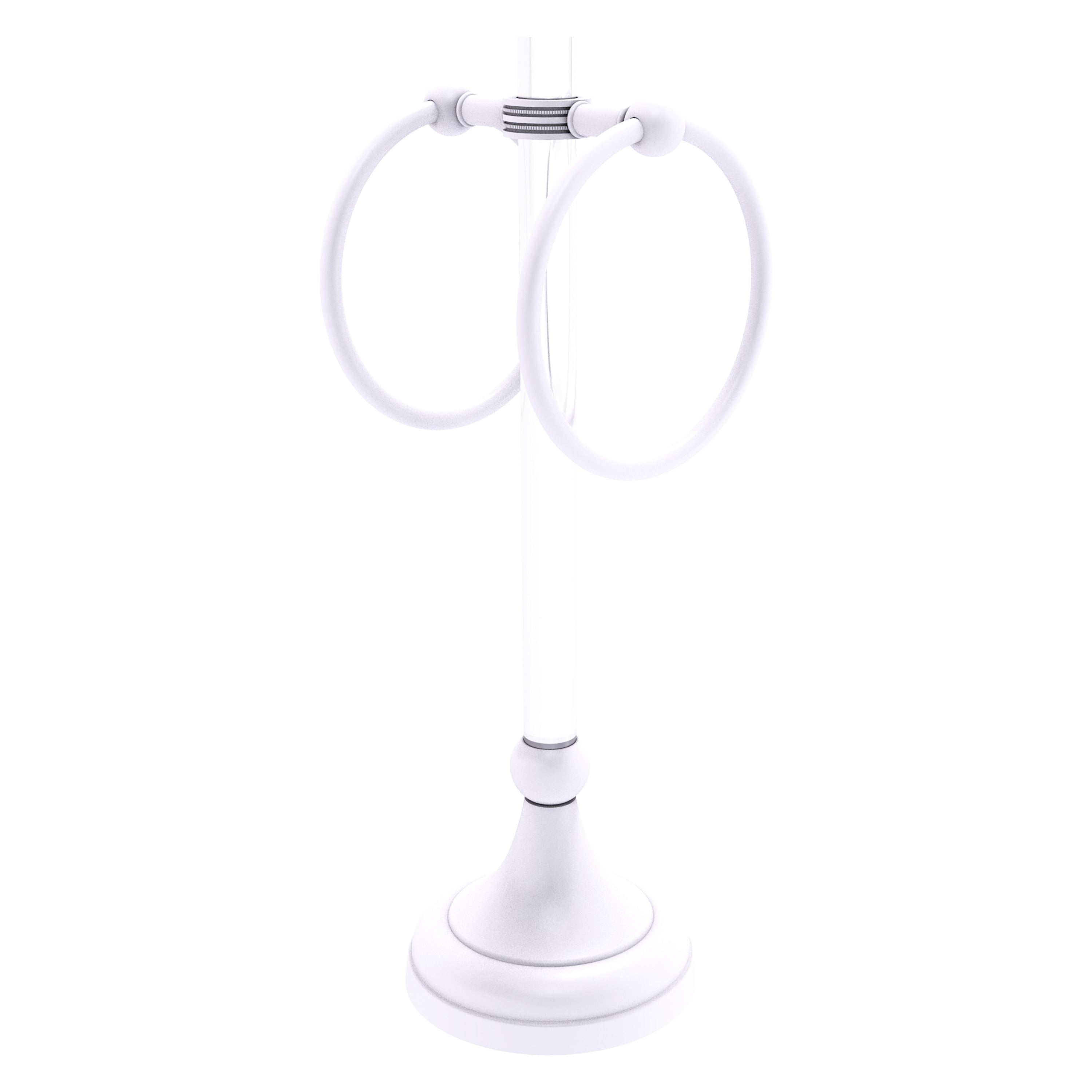 Argollas dobles de toalla para encimera independiente en blanco mate de Pacific Grove de Allied Brass