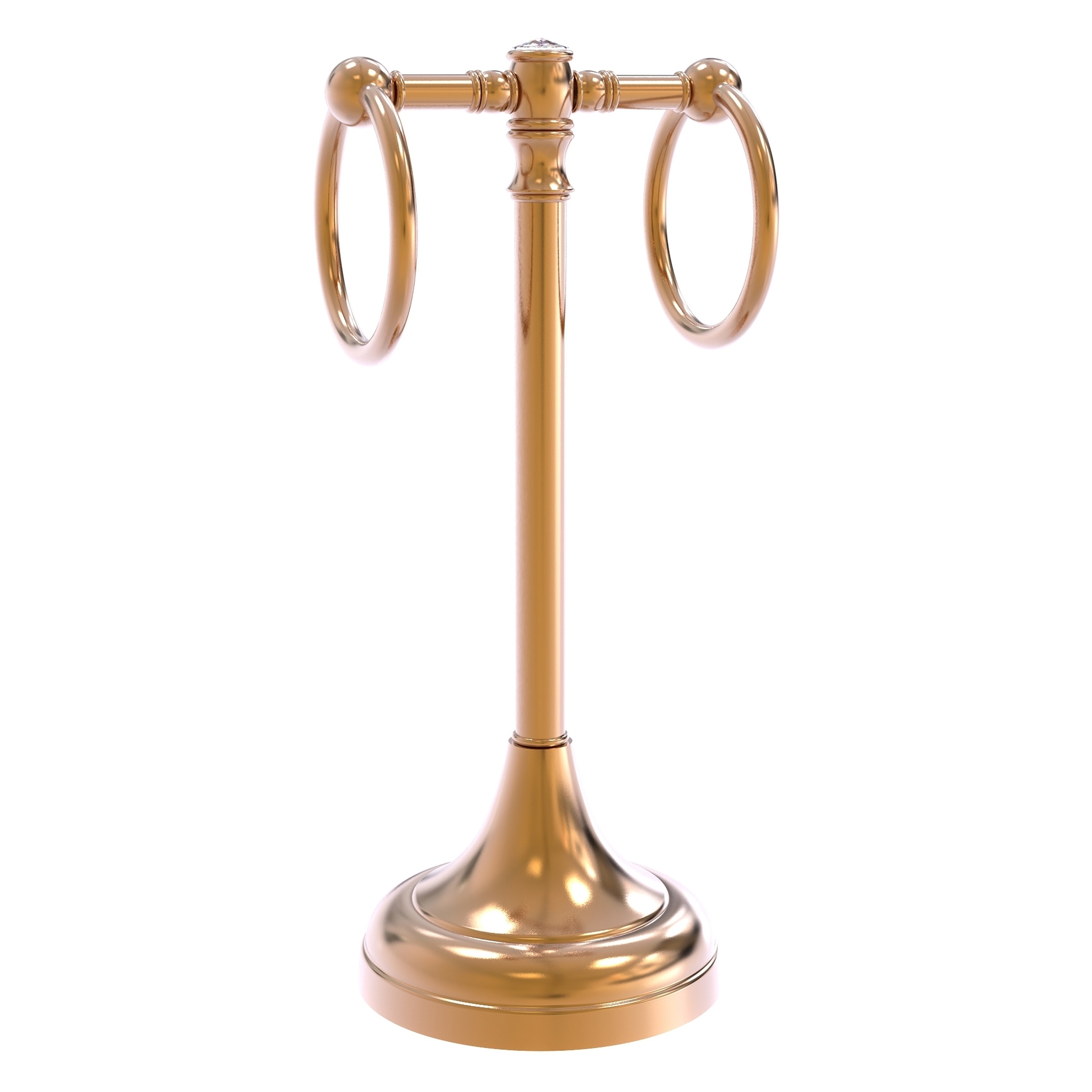 Argolla Doble de Toalla de Pie en Mostrador de Bronce Cepillado con Cristales Carolina de Allied Brass CC-53-BBR