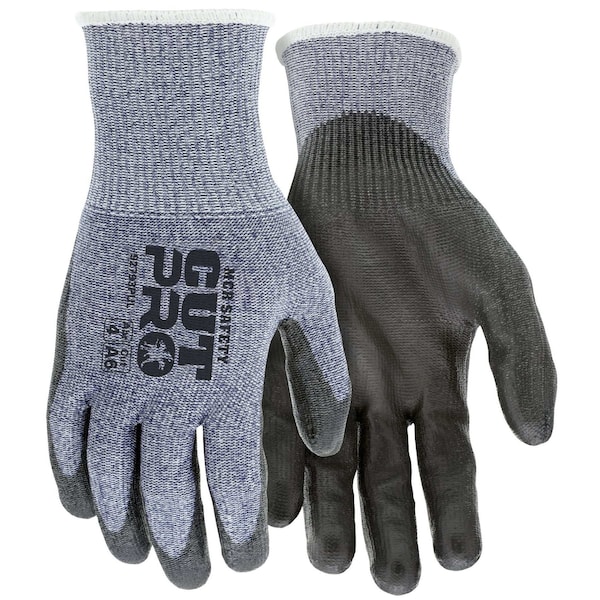 Guantes de seguridad resistentes a cortes de Mcr Safety, negro/azul, XXS, PR - VP92793PUXXS