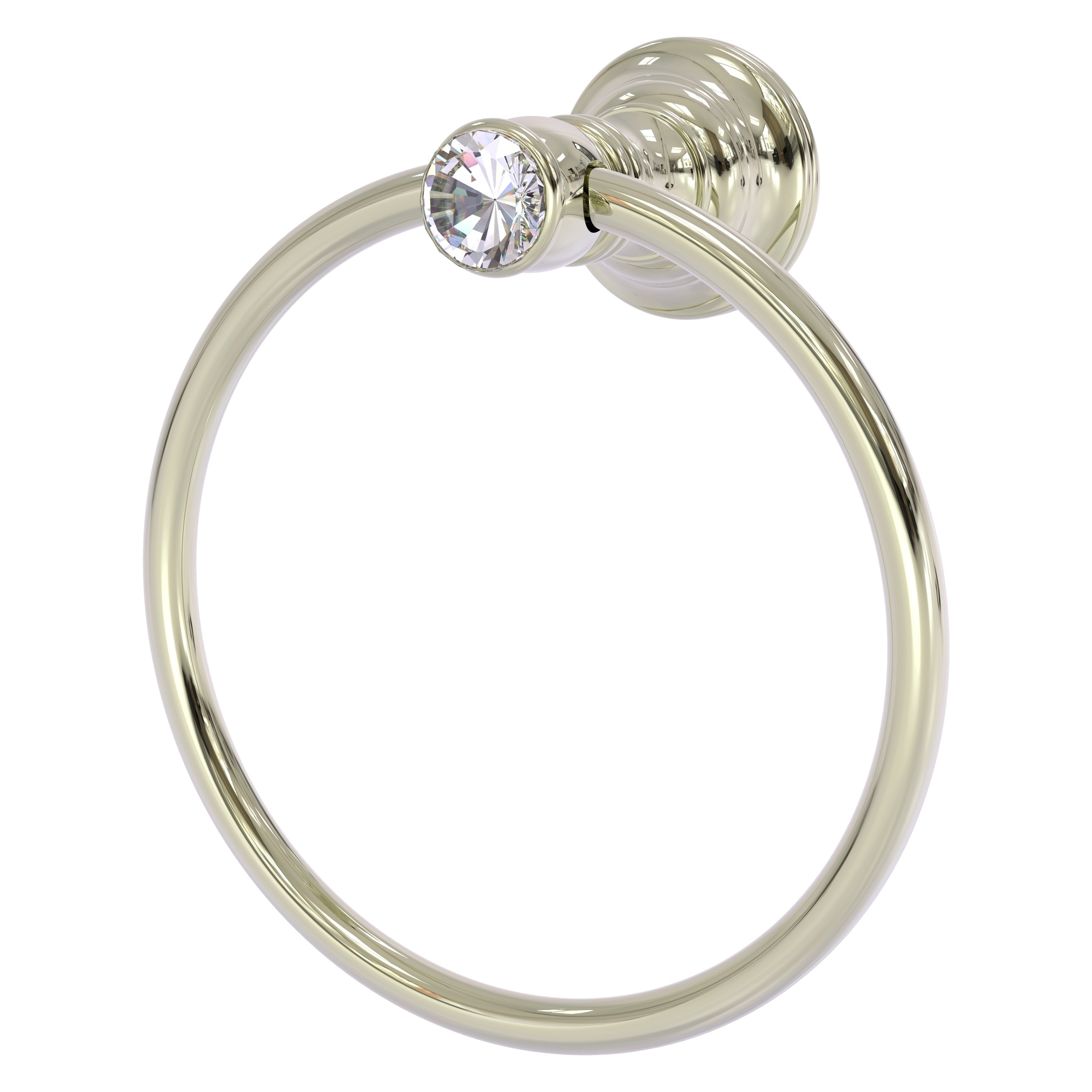Anillo de toalla individual de montaje en pared de níquel pulido con cristal Carolina de Allied Brass CC-16-PNI