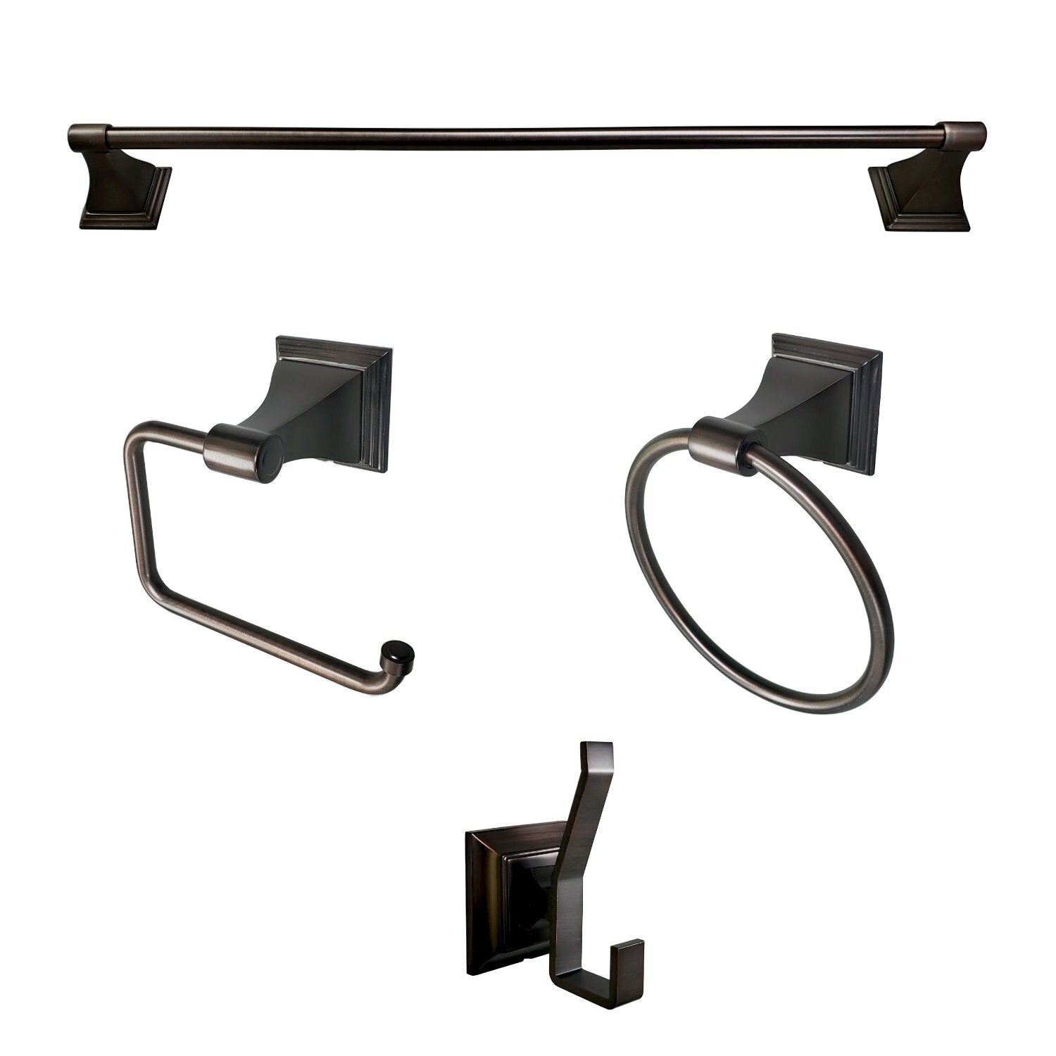 Argolla de toalla única para montaje en pared de bronce aceitado de la serie Leonard ARISTA BA1703-TRG-ORB