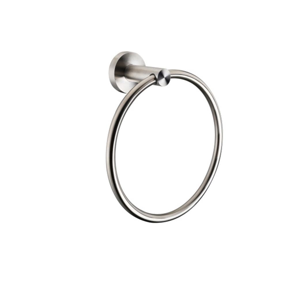 Soporte de Toalla Individual de Montaje en Pared de Níquel Satinado Lexora Bagno Nera