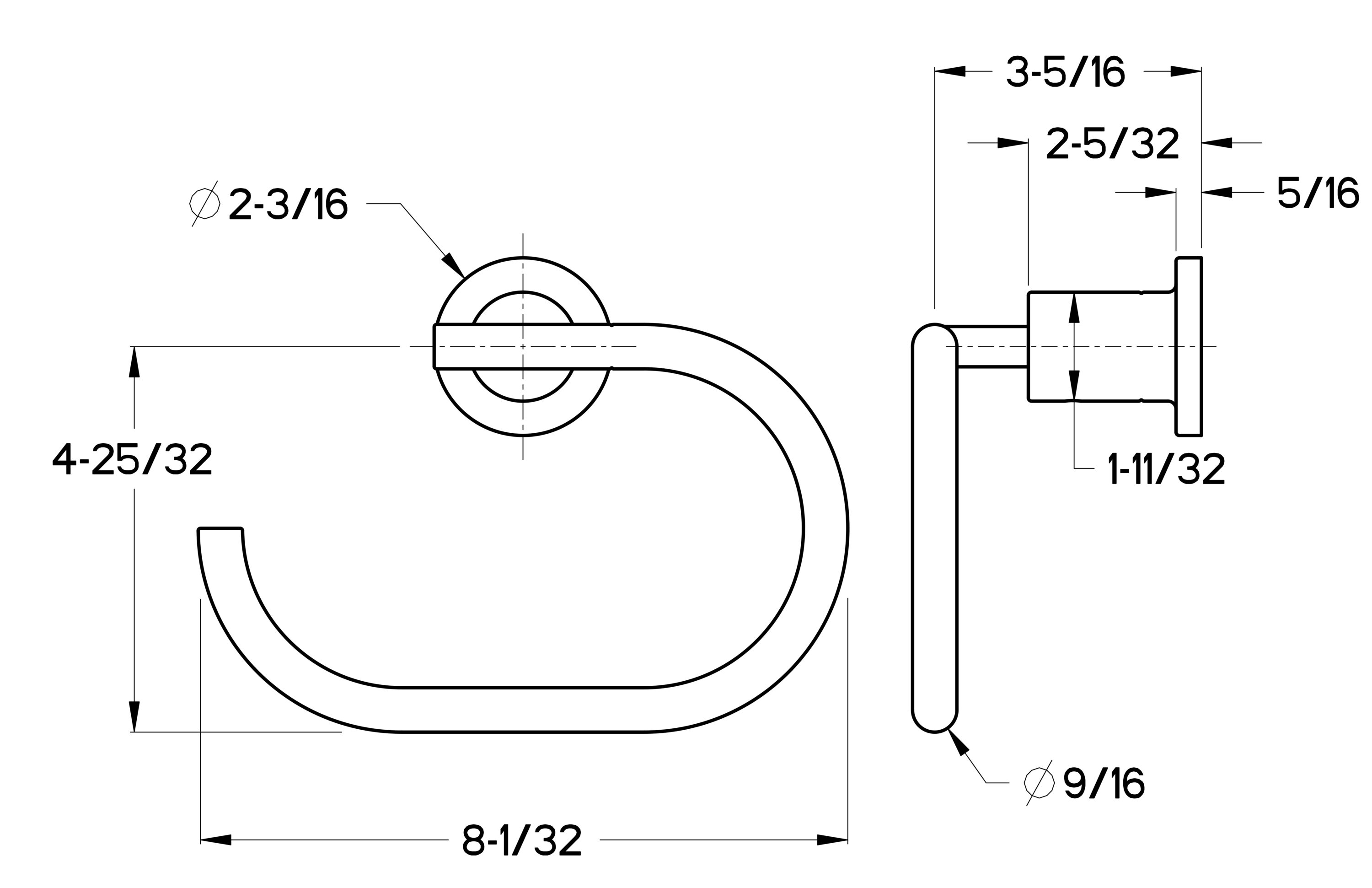 Soporte para toallas de baño individual montado en la pared en oro cepillado Contempra de Pfister