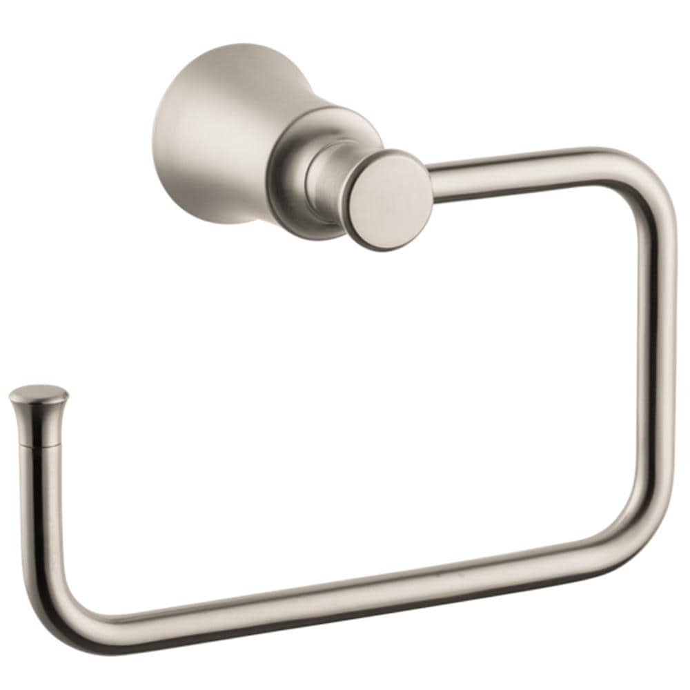 Aro de toalla sencillo montado en pared de níquel cepillado Hansgrohe Joleena 04786820