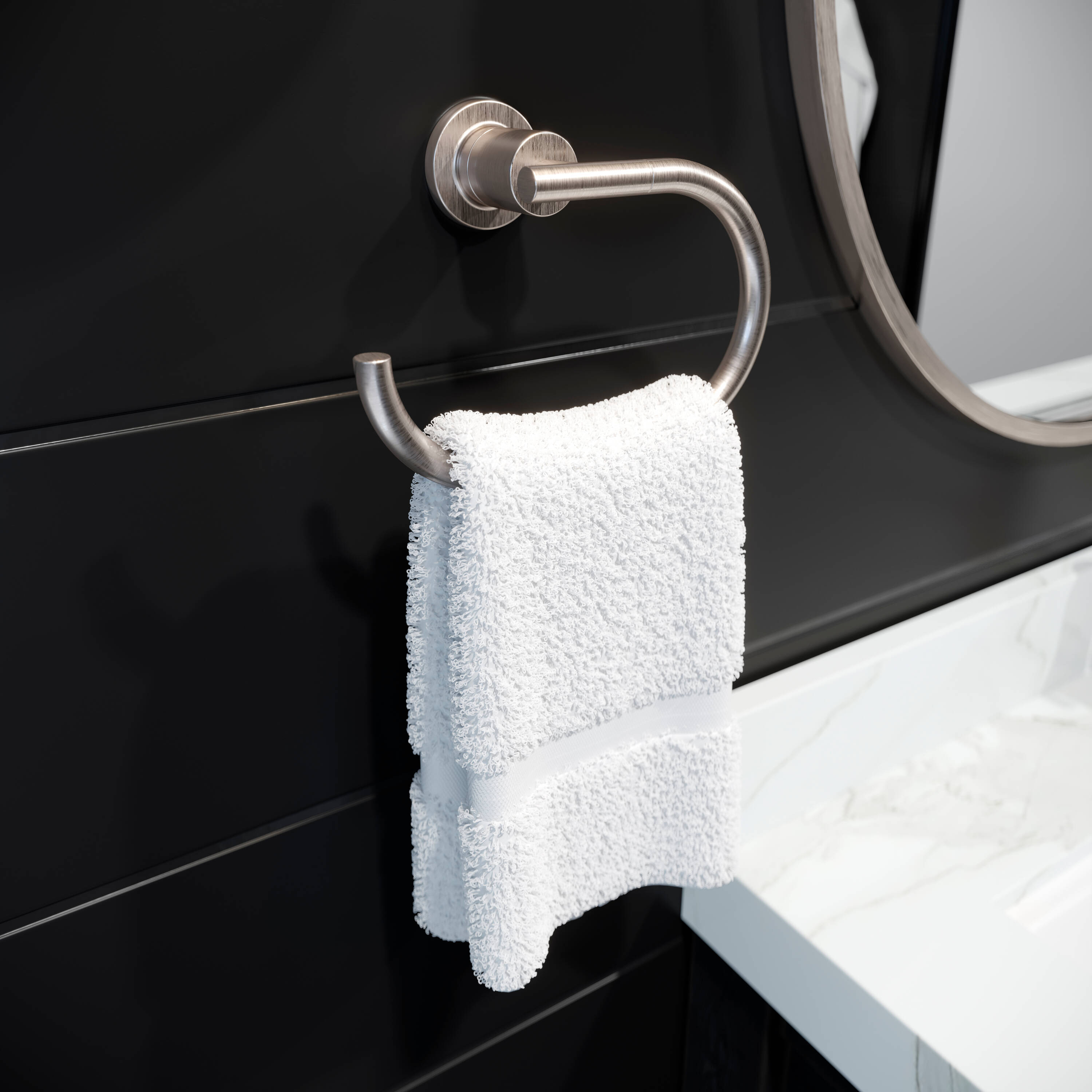 Pfister Contempra Argolla para Toalla Individual de Montaje en Pared, Níquel Cepillado