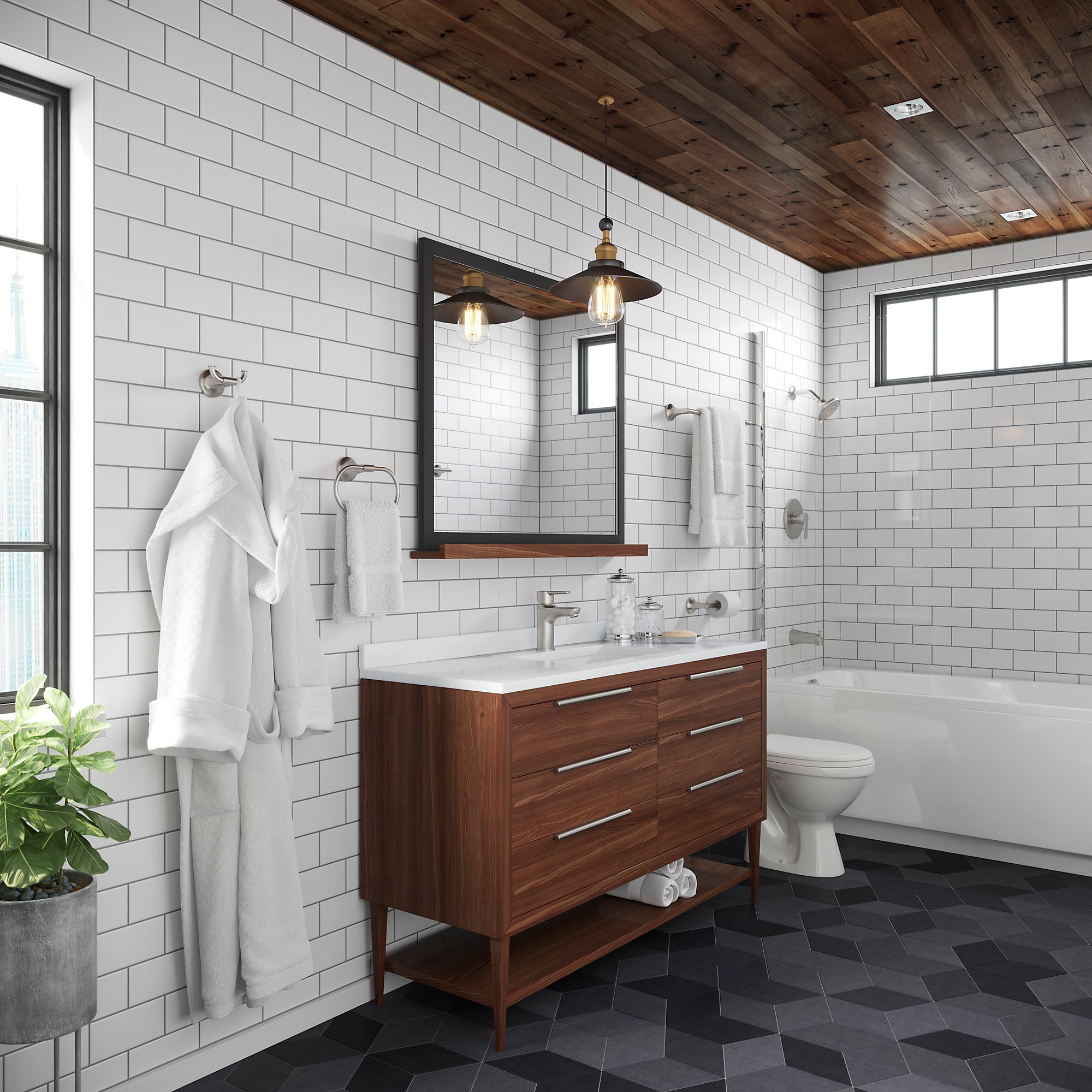 Soporte de toalla de pared individual en níquel cepillado con protección contra manchas, estilo moderno Pfister Pfirst