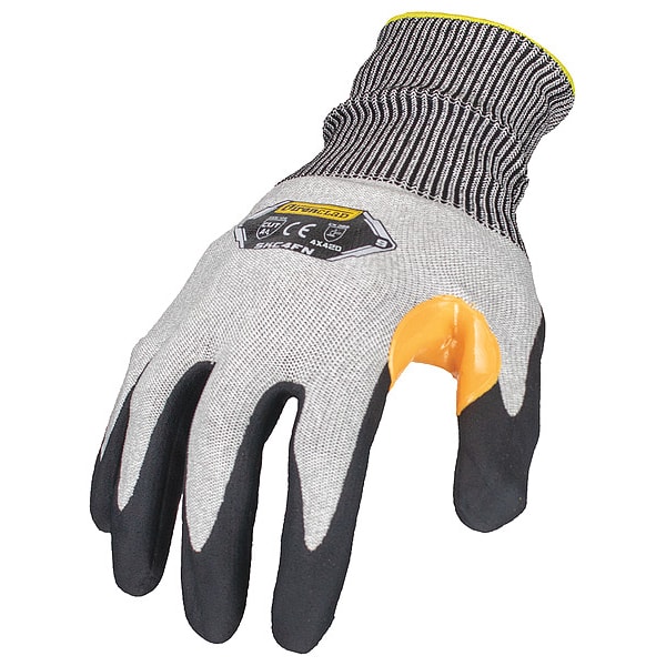 Guantes de tejido Ironclad Performance Wear, Nivel de corte A4, calibre 15, negro/gris, L - SKC4FN-04-L