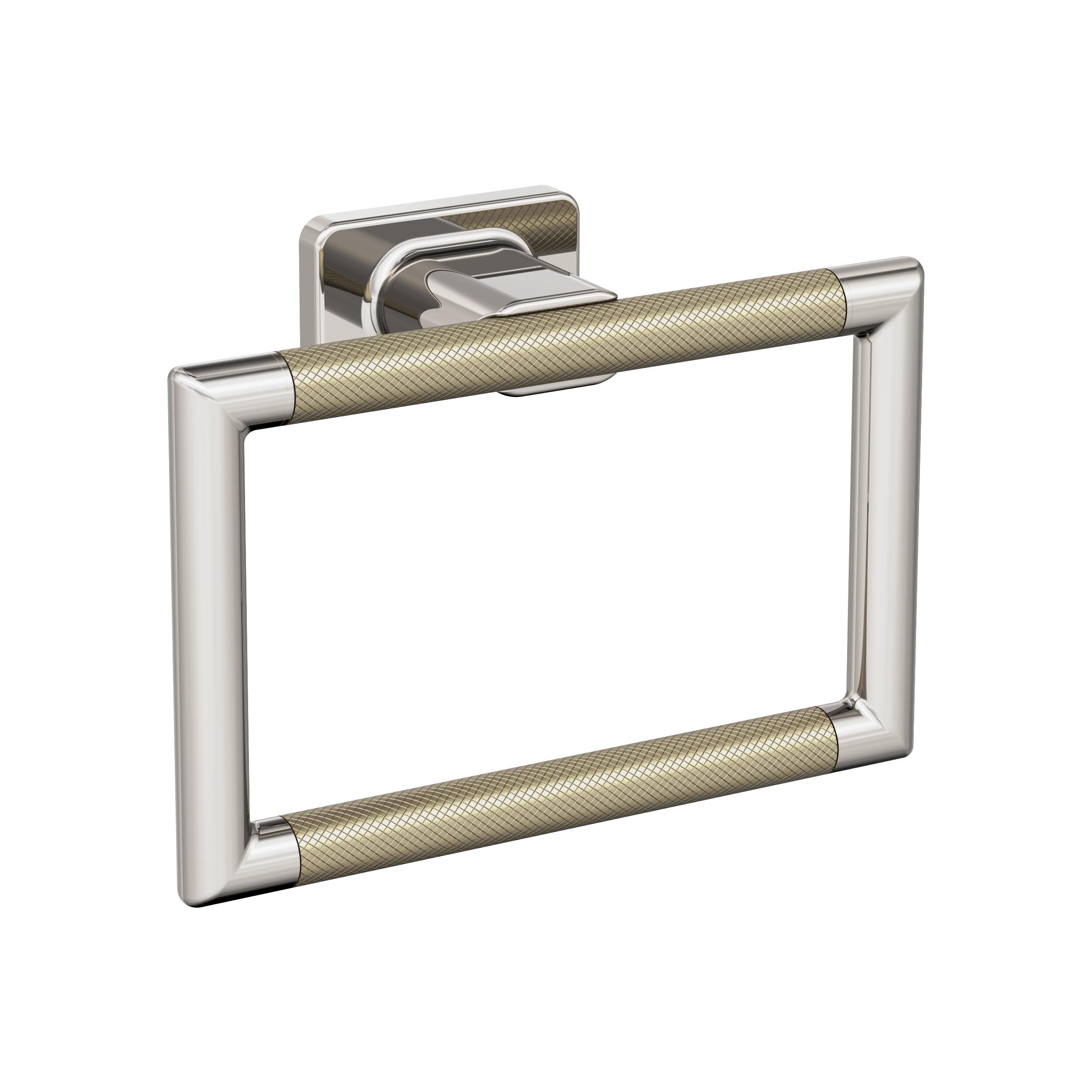 Amerock Esquire Anillo de Toalla Individual para Montar en Pared en Níquel Pulido/Champán Dorado BH26612PNBBZ