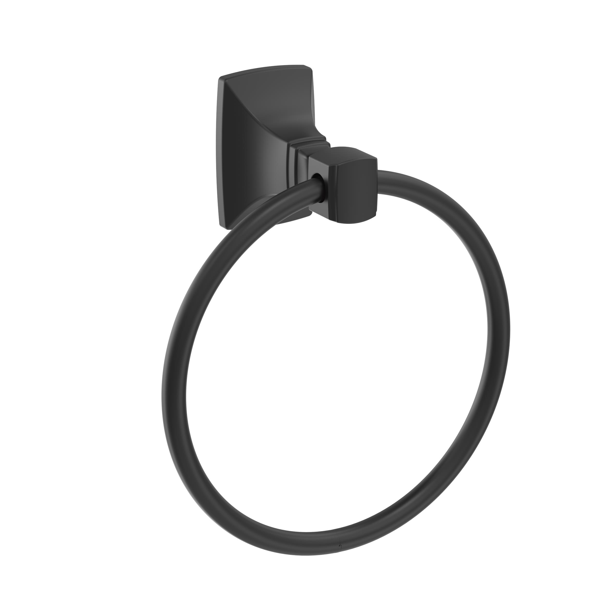Aro de toalla negro mate para montar en la pared, línea Highland Ridge de Amerock BH36012MB
