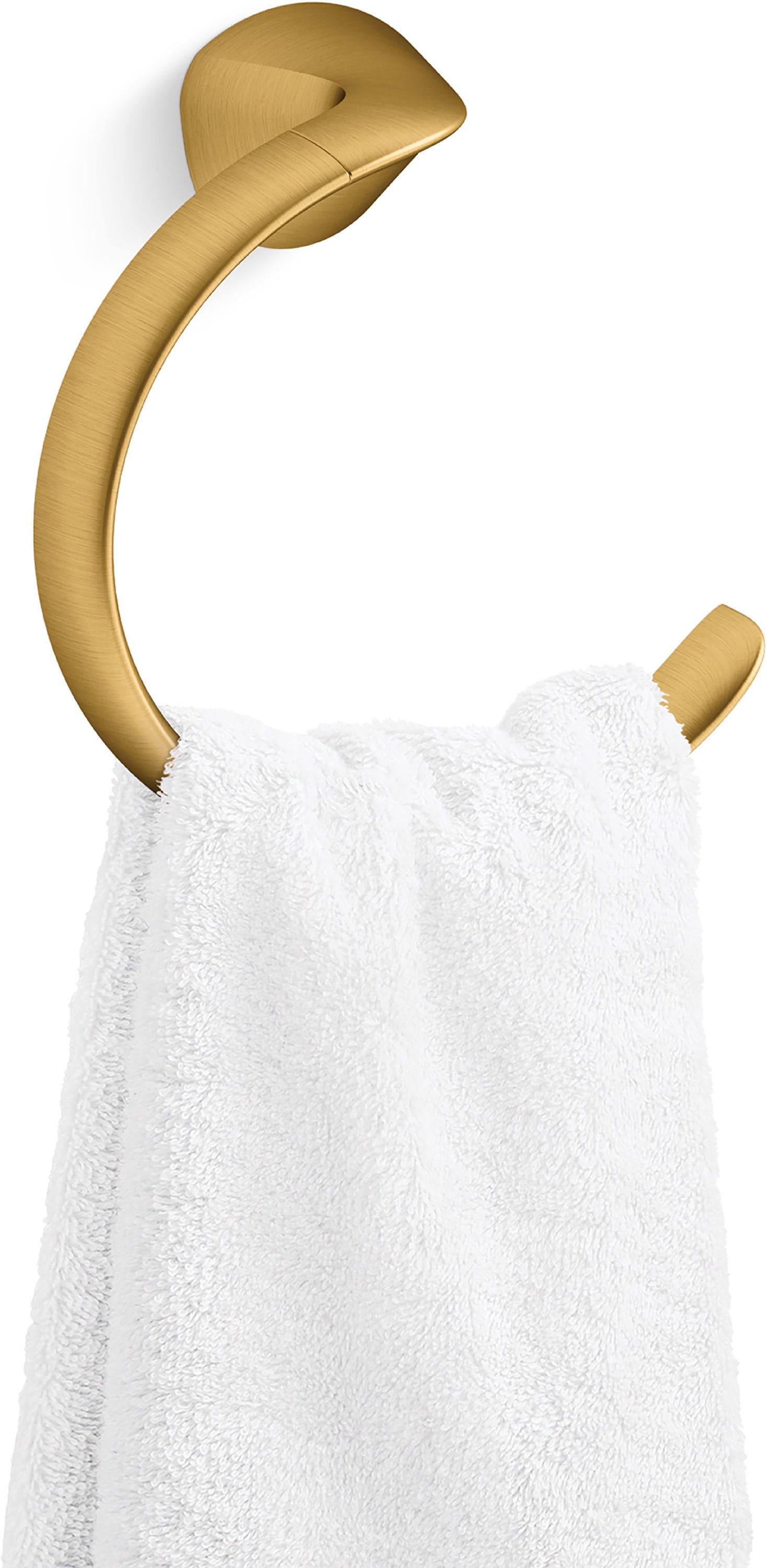 Soporte de toalla individual de montaje en pared en latón moderno cepillado vibrante - KOHLER Avail R31184-2MB