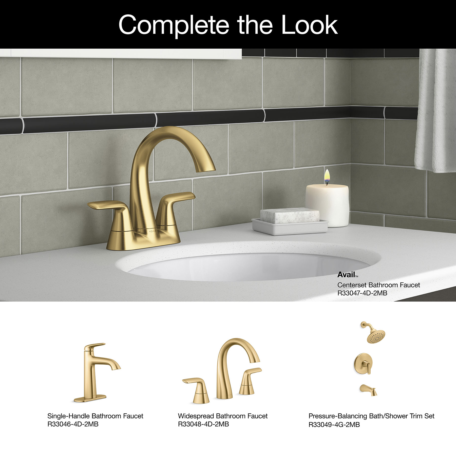 Soporte de toalla individual de montaje en pared en latón moderno cepillado vibrante - KOHLER Avail R31184-2MB