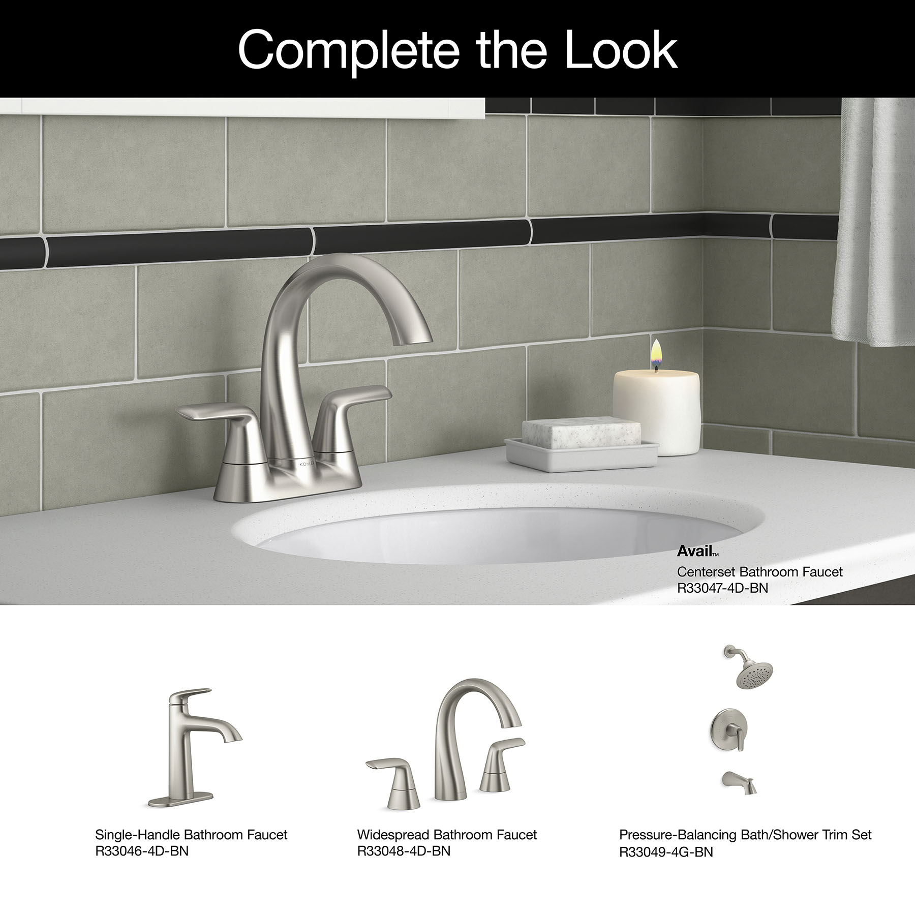 Aro de Toalla de Pared KOHLER Avail, Níquel Cepillado Vibrante