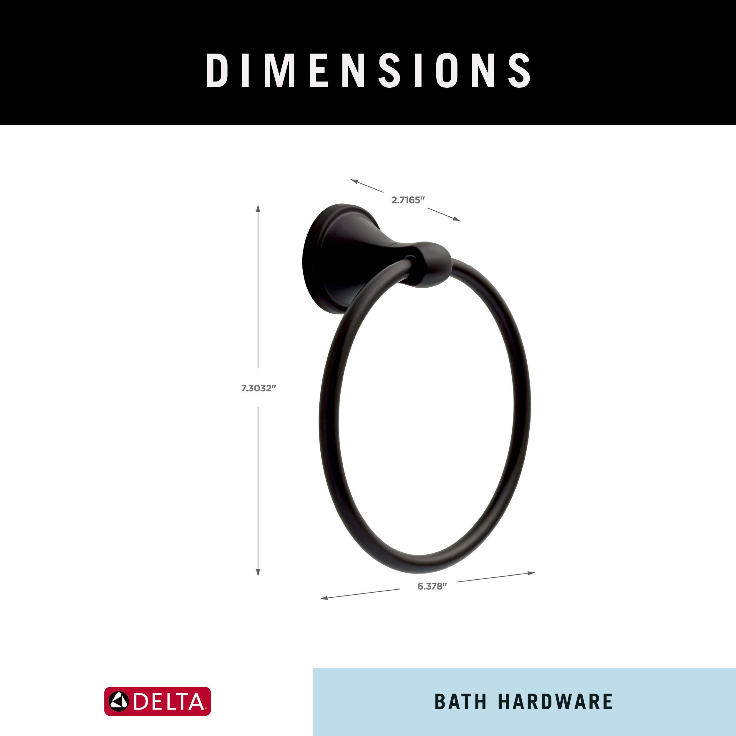 Aro individual para toalla de montaje en pared negro mate Delta Becker BCK46-MB