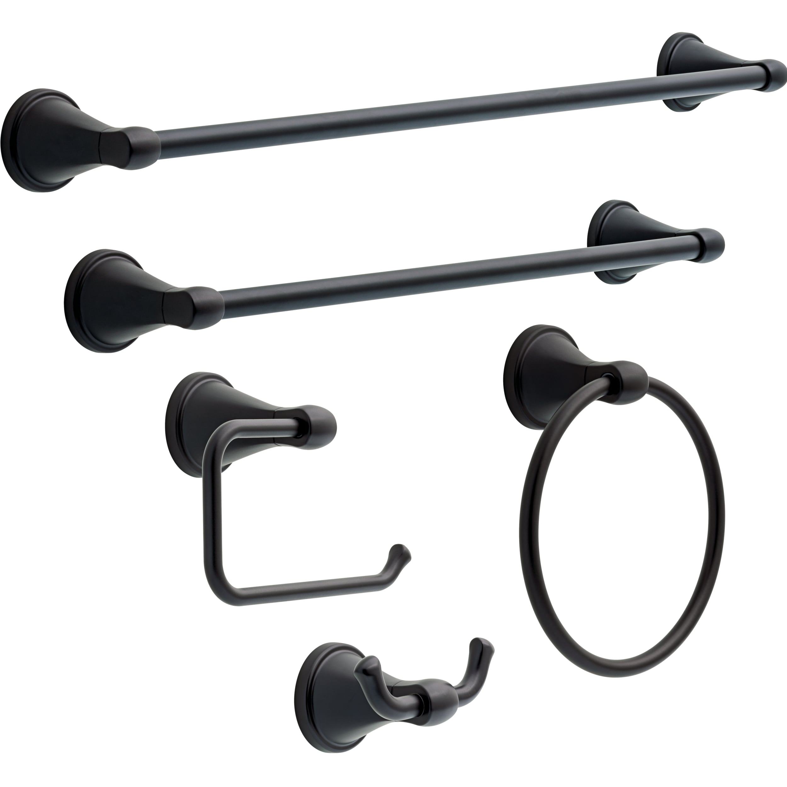 Aro individual para toalla de montaje en pared negro mate Delta Becker BCK46-MB