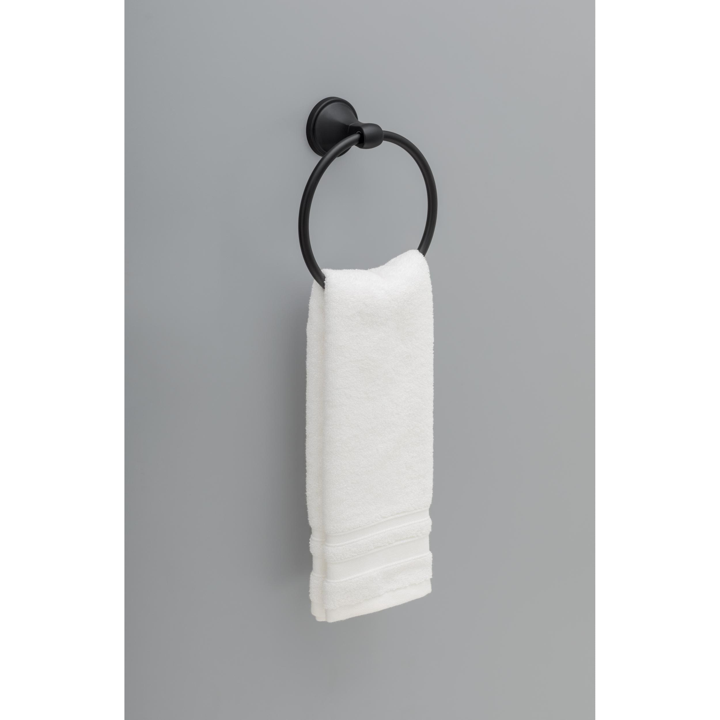 Aro individual para toalla de montaje en pared negro mate Delta Becker BCK46-MB