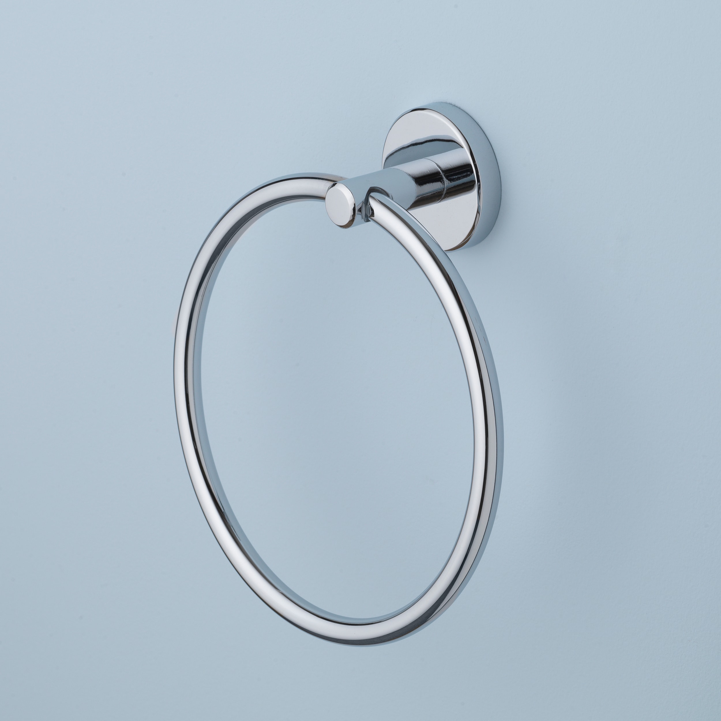 Aro de Toalla Individual para Montar en Pared en Cromo Pulido Harlow de allen + roth