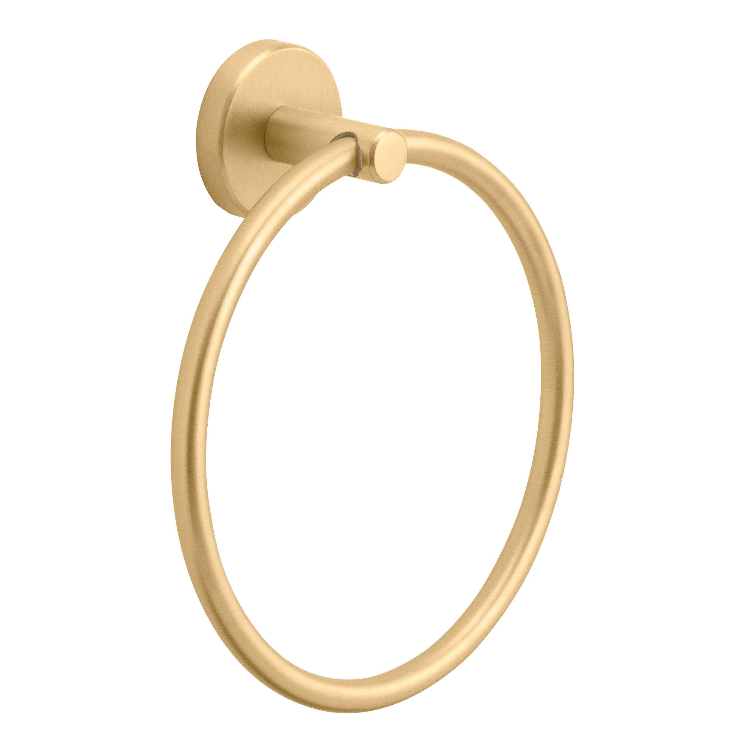 Soporte para toalla individual de pared en acabado dorado cepillado Harlow de allen + roth