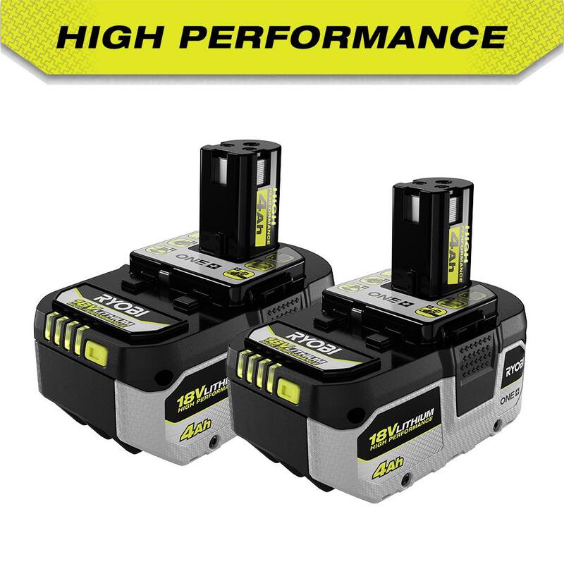 Clavadora de clavos inalámbrica RYOBI ONE+ HP de 18 V calibre 18 con motor sin escobillas y batería de alto rendimiento ONE+ de 18 V (paquete de 2) - P322-PBP2004