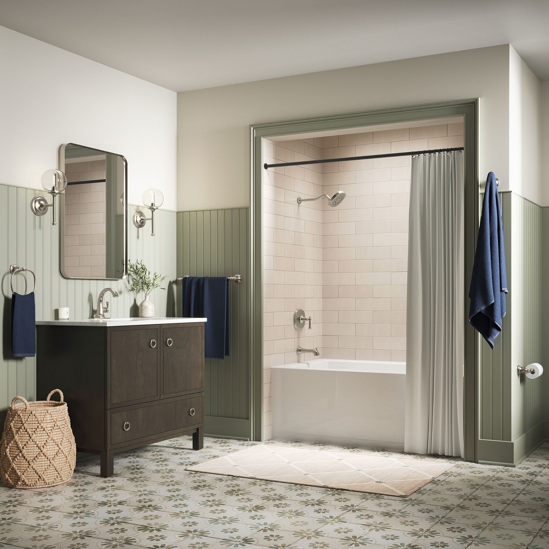 Aro para toalla de baño de montaje en pared de níquel pulido vibrante KOHLER Florez R27906-SN.