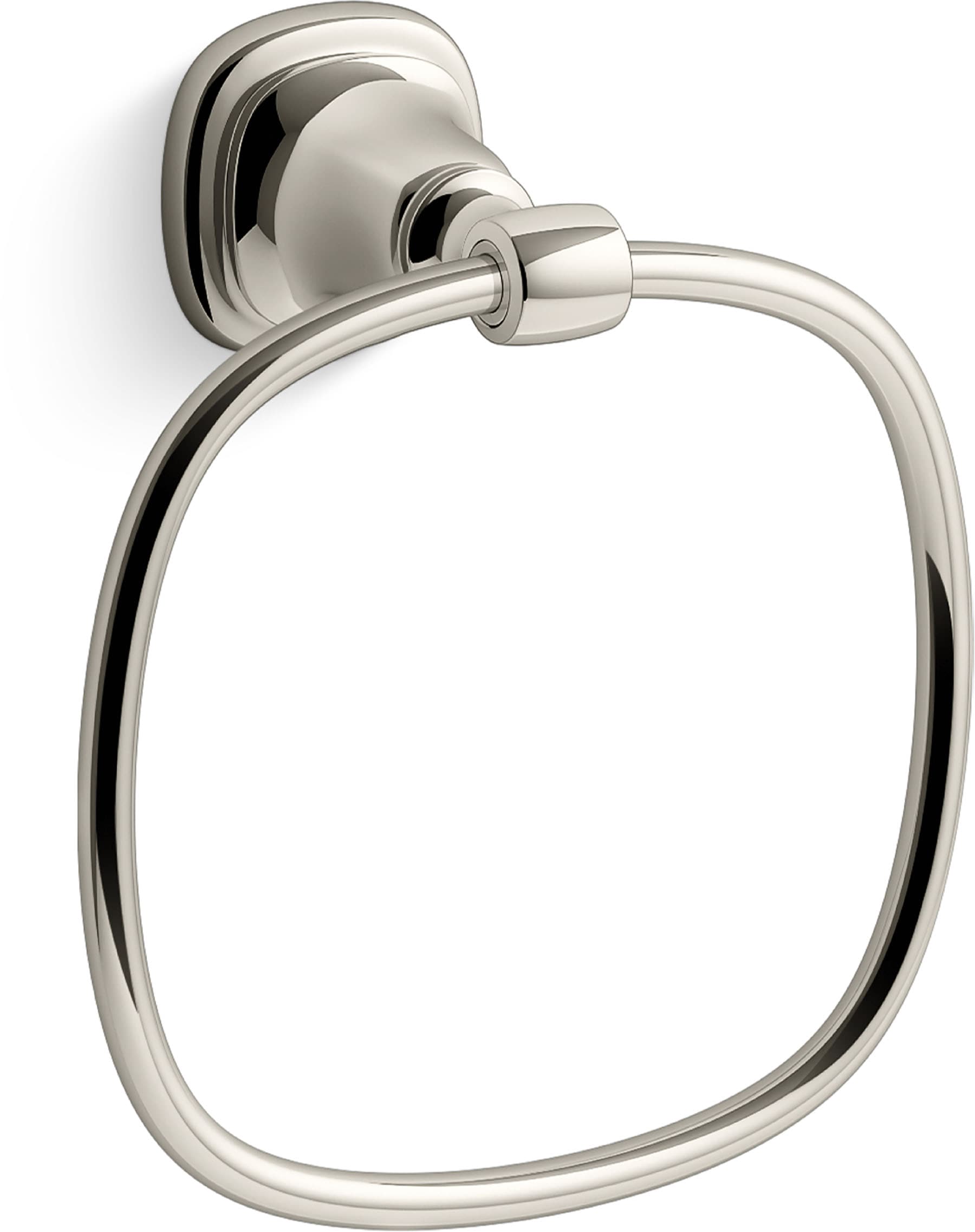 Aro para toalla de baño de montaje en pared de níquel pulido vibrante KOHLER Florez R27906-SN.
