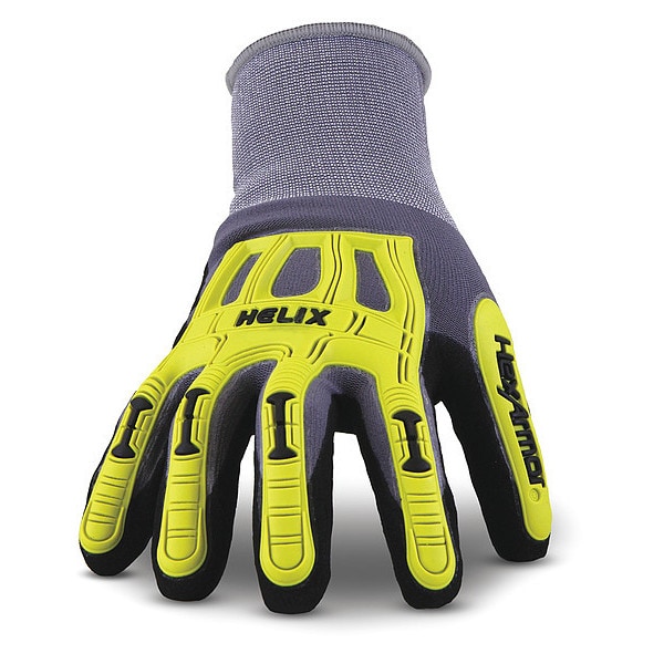 Guantes recubiertos resistentes al corte y con alta visibilidad Hexarmor, Nivel de corte A1, 15 ga, gris, Talla L - 1095-L (9)