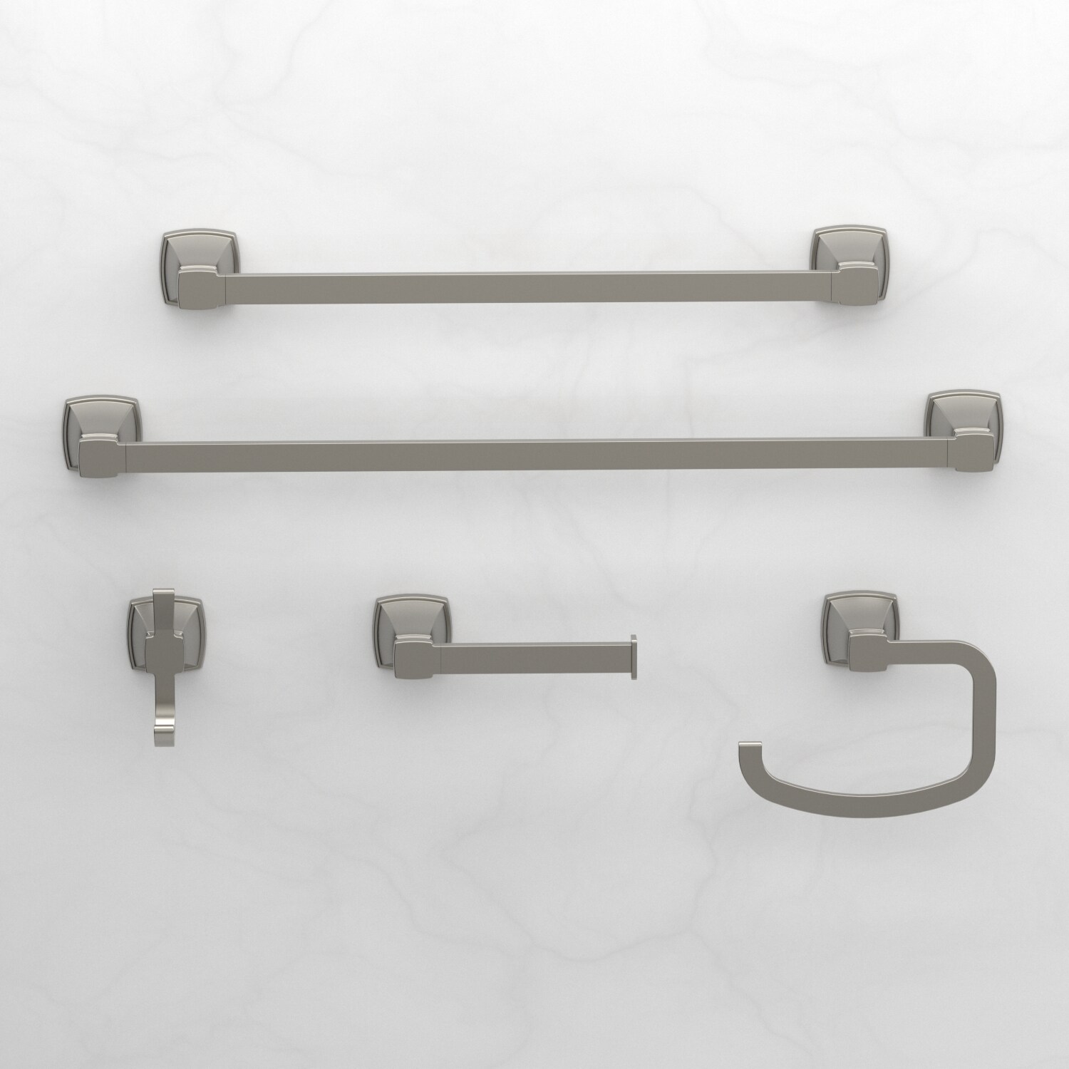 Soporte de toalla individual para montaje en pared en níquel cepillado Chesler de allen + roth