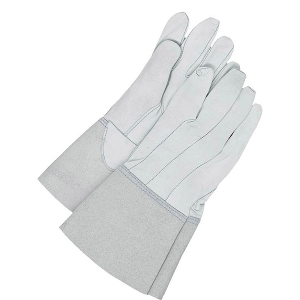 Guante de soldadura Bdg TIG de piel de oveja, color blanco, cosido con Kevlar, empaquetado al vacío, talla M - 60-1-1700-M-K