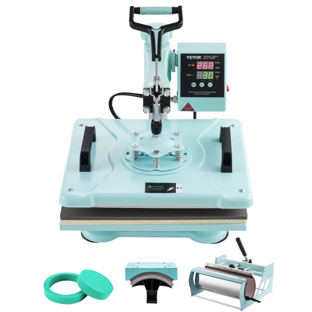 VEVOR Heat Press Machine 12x15 in 5 in 1 with 30oz Tumbler Press T-Shirts Green - YTS30OZ121551W8DEV1