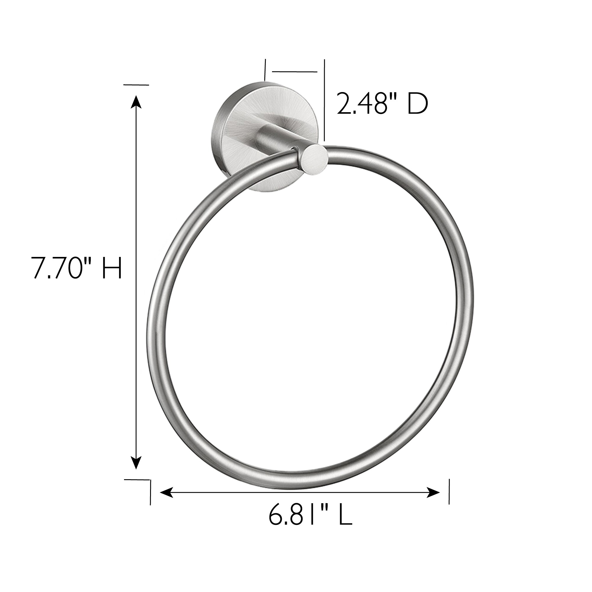 Anillo Individual para Toalla de Montaje en Pared de Níquel Satinado de Design House Graz 558353
