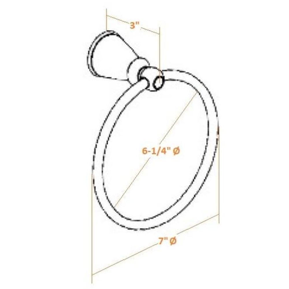 Aro para Toalla de Pared en Níquel Satinado de Design House Kassel