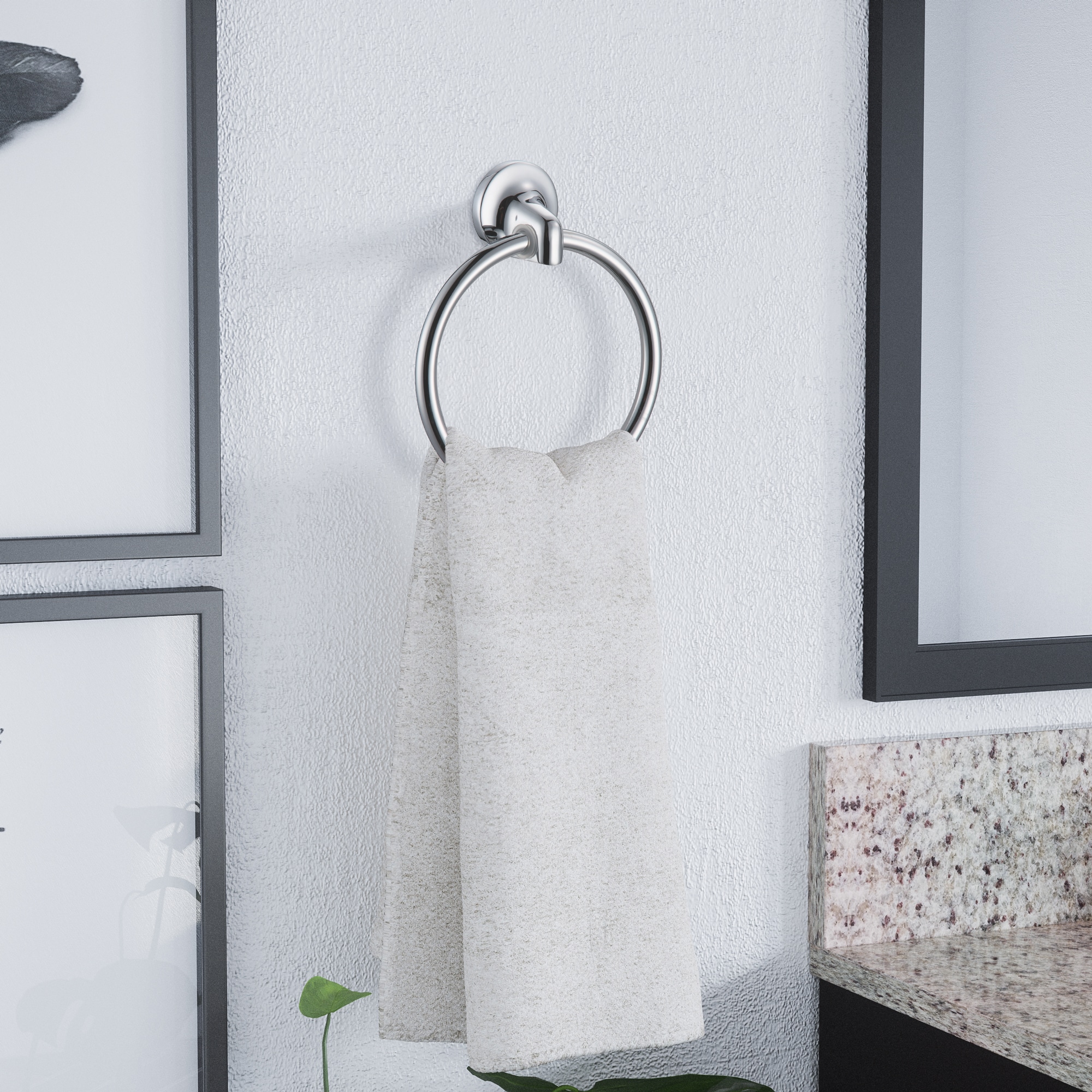 Soporte para toalla individual de montaje en pared de cromo pulido Alta Bay de Design House 558106
