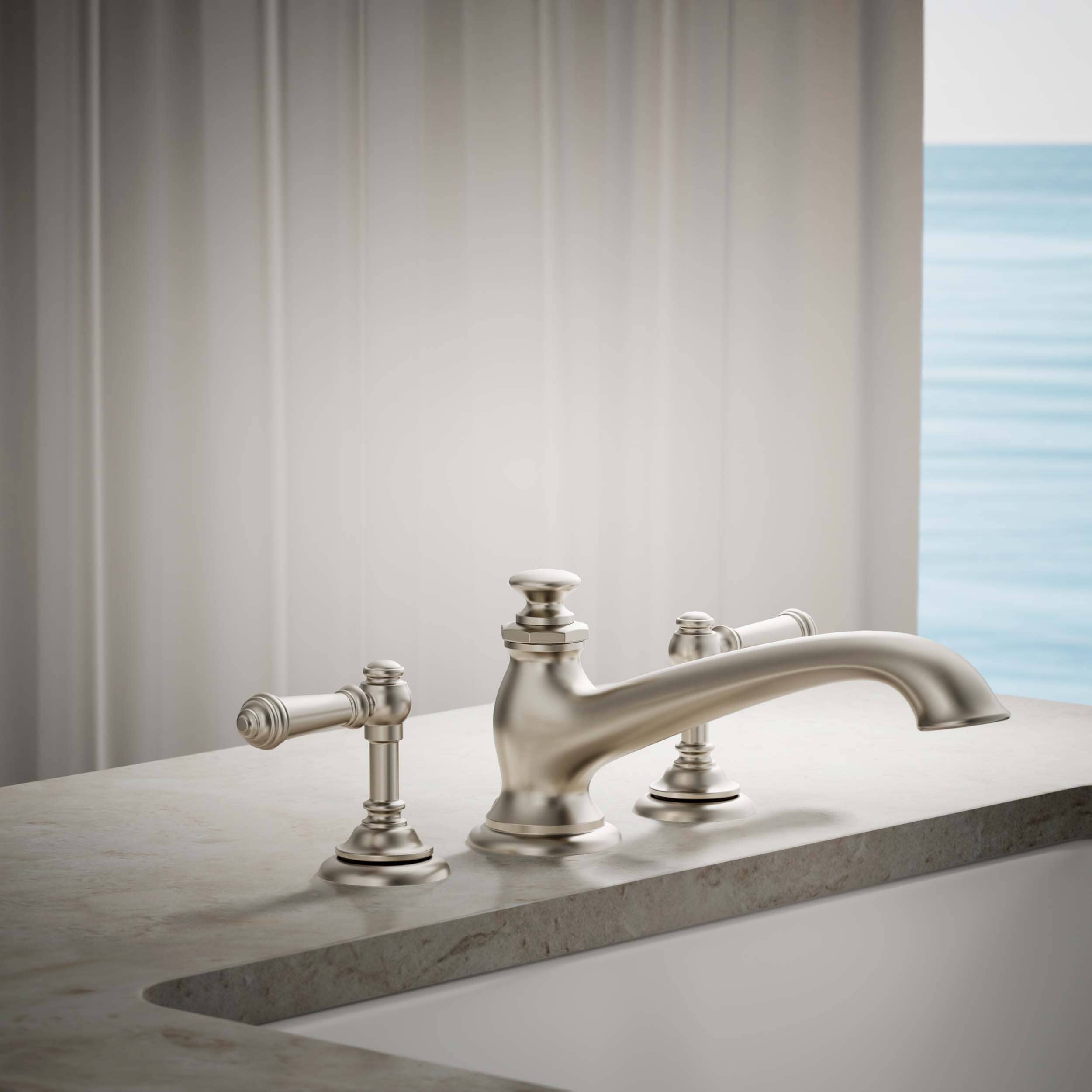 Tina de bañera con desviador en níquel cepillado vibrante KOHLER 72777-BN
