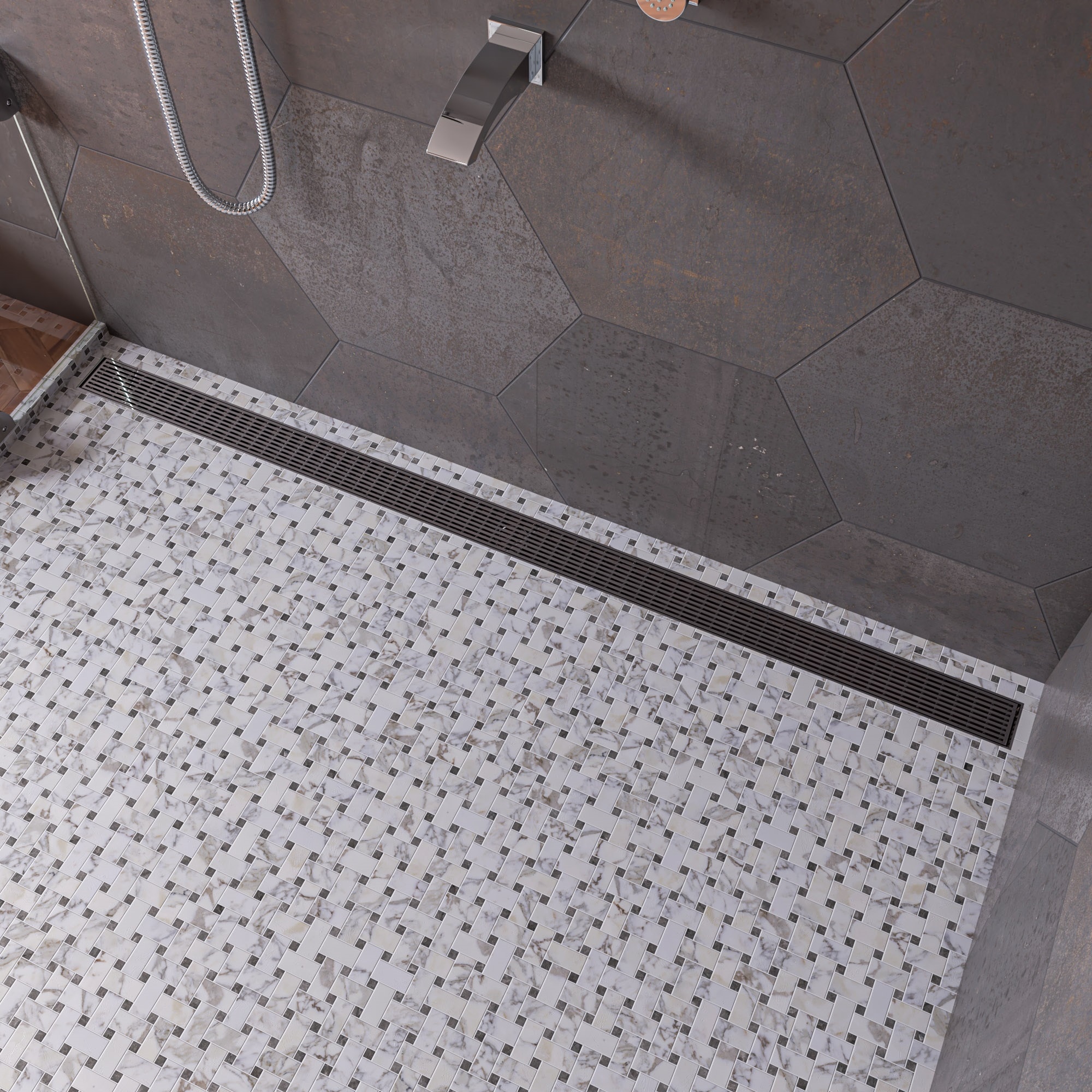 Caño de bañera cromado Pulido ALFI (Incluido el Escudo) AB3301-PC